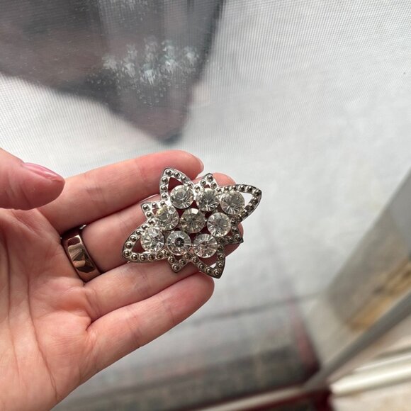Art Deco Style Crystal Brooch Vintage - Picture 5 of 5